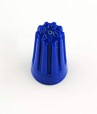 WAHSURE Blue Electrical Wire End Connectors Ribbed Caps Bulk 1000 Pack Small Twist-on Wire Connectors Nuts 22-14 AWG,P2 Type Screw Terminals